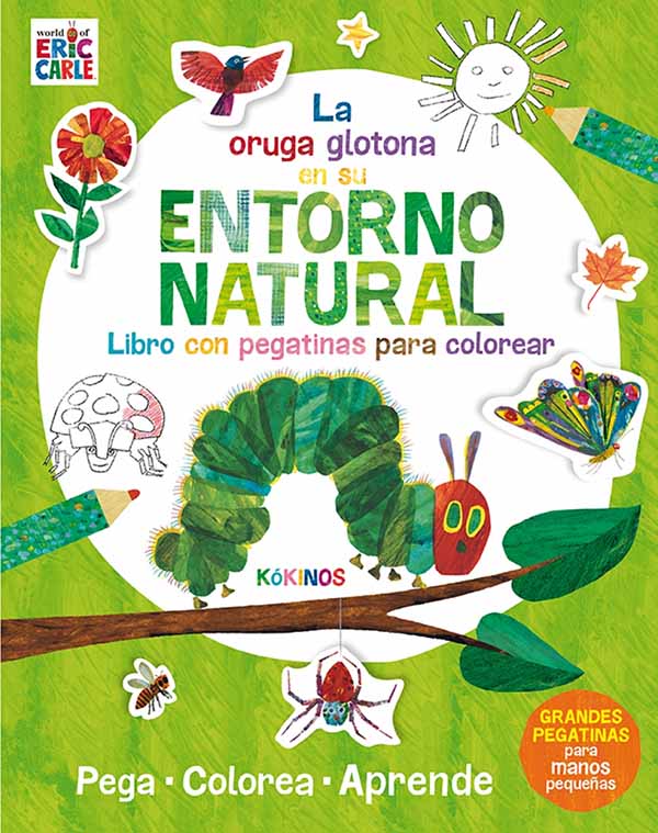 LA ORUGA GLOTONA EN SU ENTORNO NATURAL. LIBRO DE STICKERS + PELUCHE